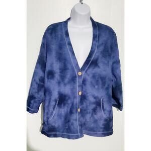 Pure J.Jill Womens Oversized Cotton Tie Dye Cardigan Size XS Cottagecore Preppy
